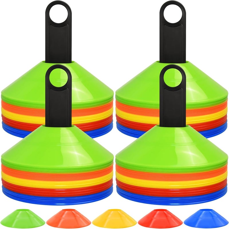 Ruby Q Disc Cones, Soccer Cones, Basketball Cones with Carry Bag and Holder, Football, Soccer, Basketball Training Equipment, 5 Color - Image 1